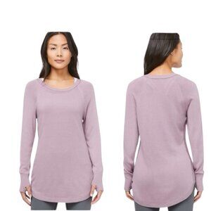 Lululemon Hello Aloe Pullover Sweater Silk Crew Tunic Knit Lightweight Rose Top